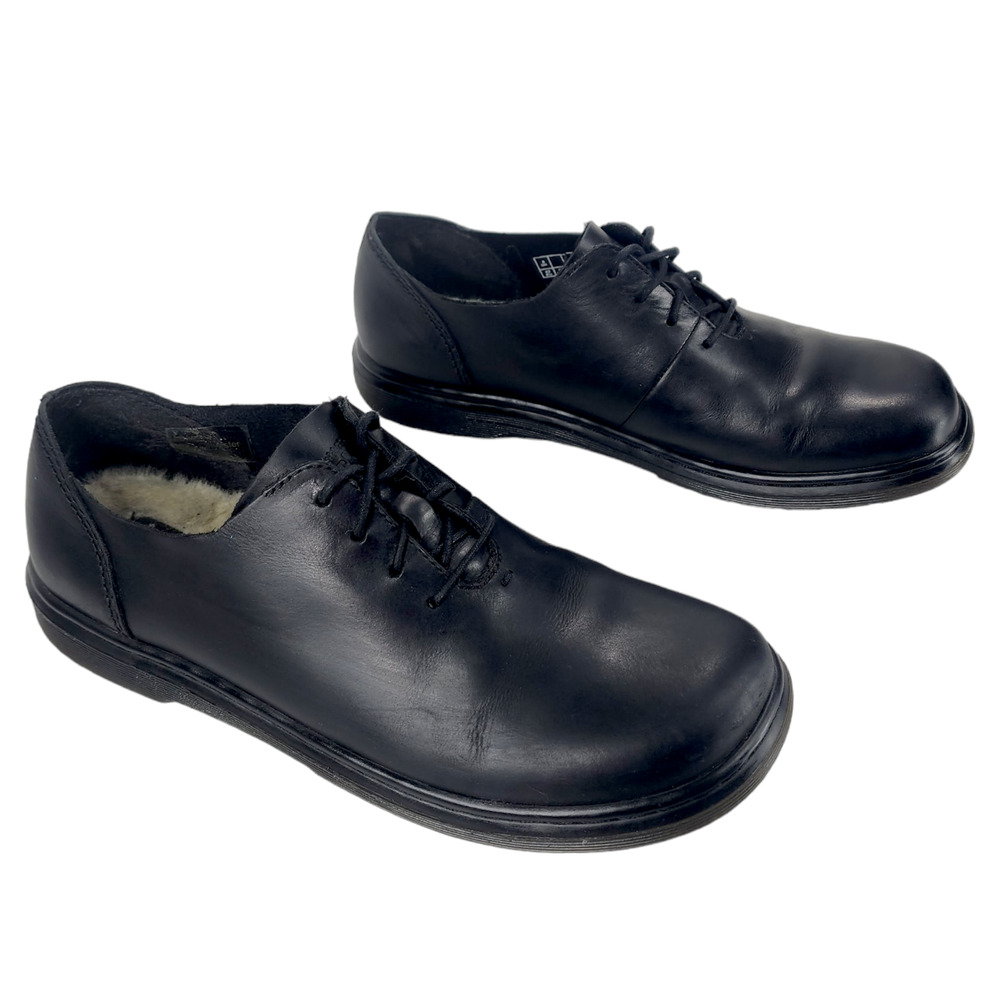 Dr. Martens Black Leather Lace-Up Flats